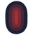 10' x 14' Navy Red and Black All Purpose Handcrafted Reversible Oval Outdoor Area Throw Rug
