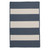 2' x 3' Steel Blue and White Striped All Purpose Handcrafted Reversible Rectangular Outdoor Area Throw Rug