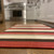 2.25' x 3.8' Red and Ivory Striped Handcrafted Reversible Rectangular Area Throw Rug