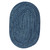 6' x 9' Navy Blue Handcrafted Reversible Oval Outdoor Area Throw Rug Corner Sample