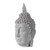 7.75" Gray Distressed Small Meditating Buddha Head Sculpture
