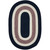 2' x 8' Patriot Blue and White Traditional Braided Oval Area Throw Rug