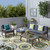 6-Piece Gray Outdoor Furniture Patio Sectional Sofa Set - Gray Cushions