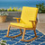 36.75" Brown Mid Century Outdoor Furniture Patio Rocking Chair - Yellow Cushion