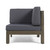 2-Piece Charcoal Gray Wood Finish Outdoor Furniture Patio Loveseat - Gray Cushions