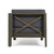 2-Piece Charcoal Gray Wood Finish Outdoor Furniture Patio Loveseat - Gray Cushions
