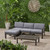 5-Piece Gray Outdoor Furniture Patio Sectional Sofa Set - Gray Cushions