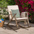 46" Gray Contemporary Outdoor Furniture Patio Rocking Chair - Cream White Cushion