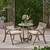 3-Piece Gray Outdoor Furniture Patio Bistro Set - Cream White Cushions
