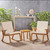 3pc Brown and Beige Contemporary Outdoor Rocking Chairs with Side Table 36.75"