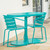 3-Piece Matte Teal Blue Handcrafted Outdoor Furniture Patio Bistro Set