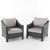 Set of 2 Gray and Silver Contemporary Outdoor Patio Club Chairs 33.5"