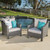 Set of 2 Gray and Silver Contemporary Outdoor Patio Club Chairs 33.5"