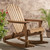 39.5" Brown Contemporary Slat Backed Outdoor Patio Rocking Chair