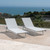 2-Piece Gray Aluminum Outdoor Furniture Patio Chaise Lounger Set