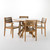 5-Piece Brown Teak Finish Wood Outdoor Furniture Patio Dining Set
