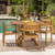 5-Piece Brown Teak Finish Wood Outdoor Furniture Patio Dining Set