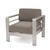 5pc Brown and Ceramic Gray Contemporary Outdoor 4 Seater Chat Set with Fire Pit