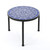 13" White and Blue Contemporary Outdoor Patio Round Side Accent Table