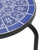 13" White and Blue Contemporary Outdoor Patio Round Side Accent Table