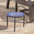 13" White and Blue Contemporary Outdoor Patio Round Side Accent Table