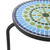 13" Blue and Green Contemporary Outdoor Patio Round Side Accent Table