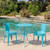 3-Piece Matte Blue Contemporary Outdoor Furniture Patio Bistro Set