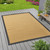 7.25' x 10.5' Beige and Black Solid Rectangular Outdoor Area Throw Rug