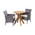 Jillian Outdoor 3pc Brown and Gray Cushioned Patio Bistro Set 32.5" - Perfect for Backyards and Gardens