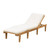 78.75" Contemporary Wood Outdoor Furniture Chaise Lounge - White Cushion for Ultimate Comfort and Style