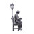 36.5" Old Couple with Street Lamp Outdoor Garden Statue