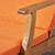 79.25" Orange and Brown Outdoor Patio Double Chaise Lounge
