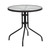 28.75" Black and Clear Round Glass Outdoor Furniture Patio Table