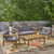 4pc Gray Contemporary Outdoor Chat Set with Cushions