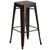 30'' Copper Brown Industrial Backless Outdoor Furniture Patio Stackable Barstool