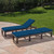 Set of 2 Blue and Brown Outdoor Patio Chaise Lounges 76.5"