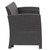 47" Charcoal Gray Outdoor Patio Furniture Loveseat - Gray Cushion