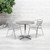 27.5" Silver and Gray Contemporary Round Outdoor Furniture Patio Table