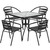 5-Piece Black and Clear Square Outdoor Furniture Patio Dining Set 31.5"