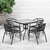 28" Black Square Tempered Glass Outdoor Patio Table