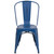 33.5" Charming Antique Blue Outdoor Bistro Style Stackable Chair for Trendy Dining Areas