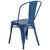 33.5" Antique Blue Contemporary Outdoor Furniture Patio Stackable Chair