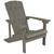 35" Solid Gray Cottage Adirondack Lounger Chair for Patio Relaxation