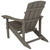35" Solid Gray Cottage Outdoor Furniture Patio Adirondack Lounger Chair