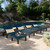 Set of 4 Blue and Brown Outdoor Patio Chaise Lounges 76.5"