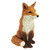 Realistic Hand-Painted Sitting Fox Outdoor Garden Statue - 18"