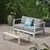 2pc Gray and Silver Contemporary Outdoor Patio Loveseat with Coffee Table 56.75"