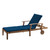 79" Blue and Brown Contemporary Outdoor Patio Rectangular Chaise Lounge