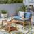 2pc Blue and Brown Outdoor Loveseat with Coffee Table 52"