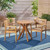 3pc Brown Traditional Slatted Outdoor Patio Bistro Set 33"